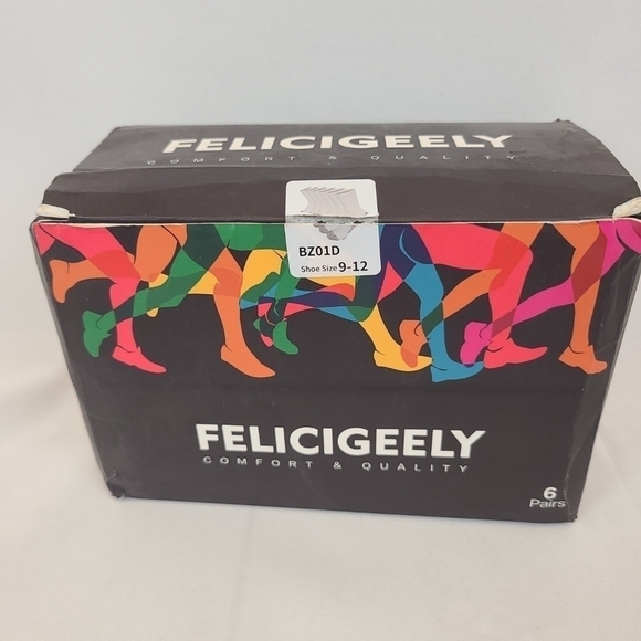 NEW Felicigeely Crew Socks 6 Pair Cushioned Athletic Socks Men Sz 9-12 - Picture 2 of 4